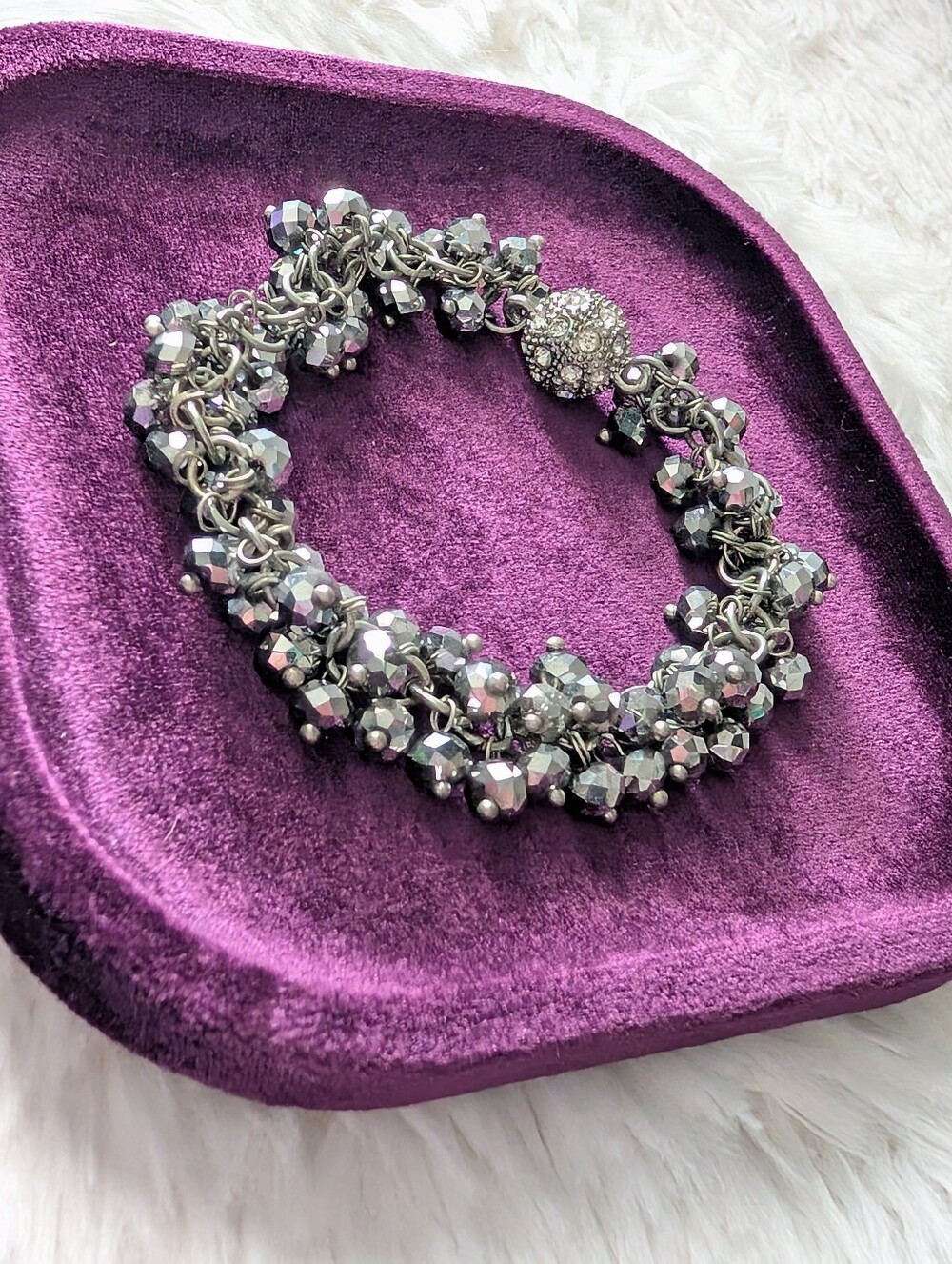 Sparkly Marcasite Crystal Beaded Bracelet